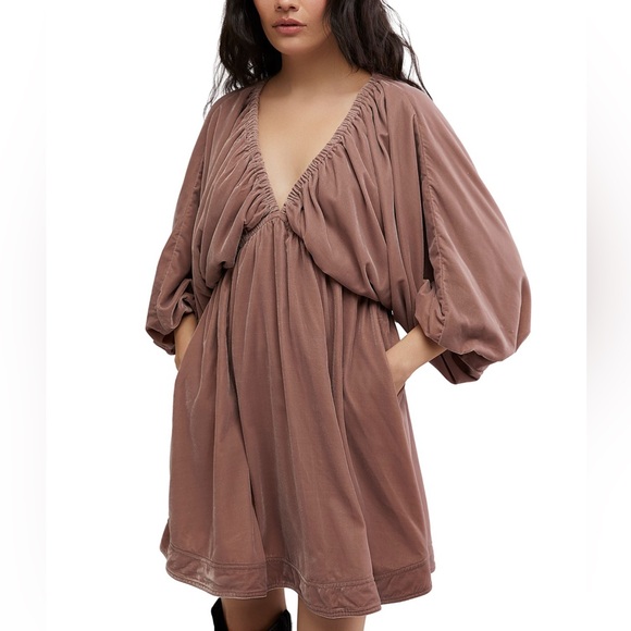 Free People Dresses & Skirts - 👑🌬️NWT FREE PEOPLE PORTIA BABYDOLL VELVET DRESS WINTER BLOOM SIZE XS/SMALL🌬️👑